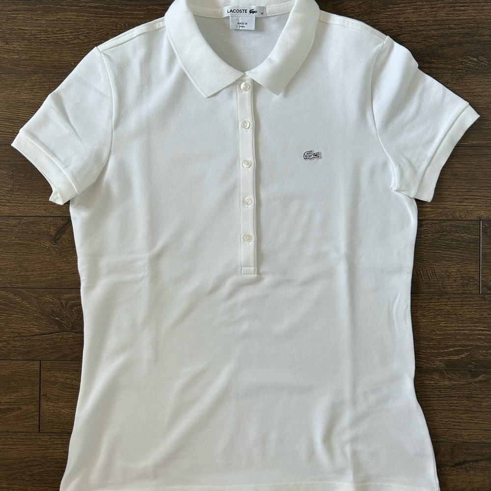 Lacoste Women's Short Sleeve White Polo